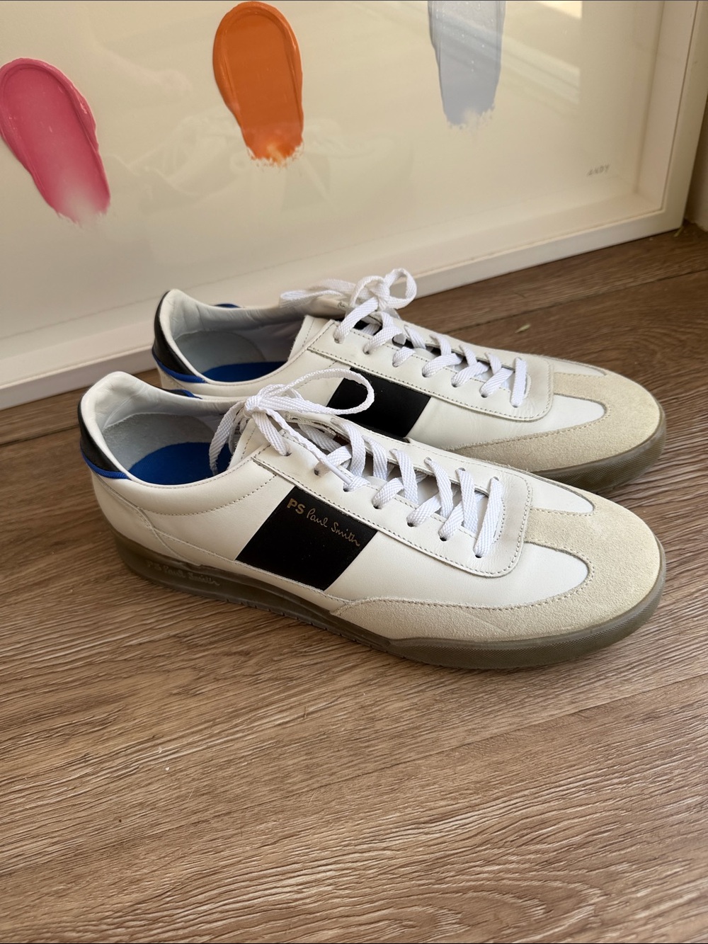 PS Paul Smith White Sneakers with Black Panel